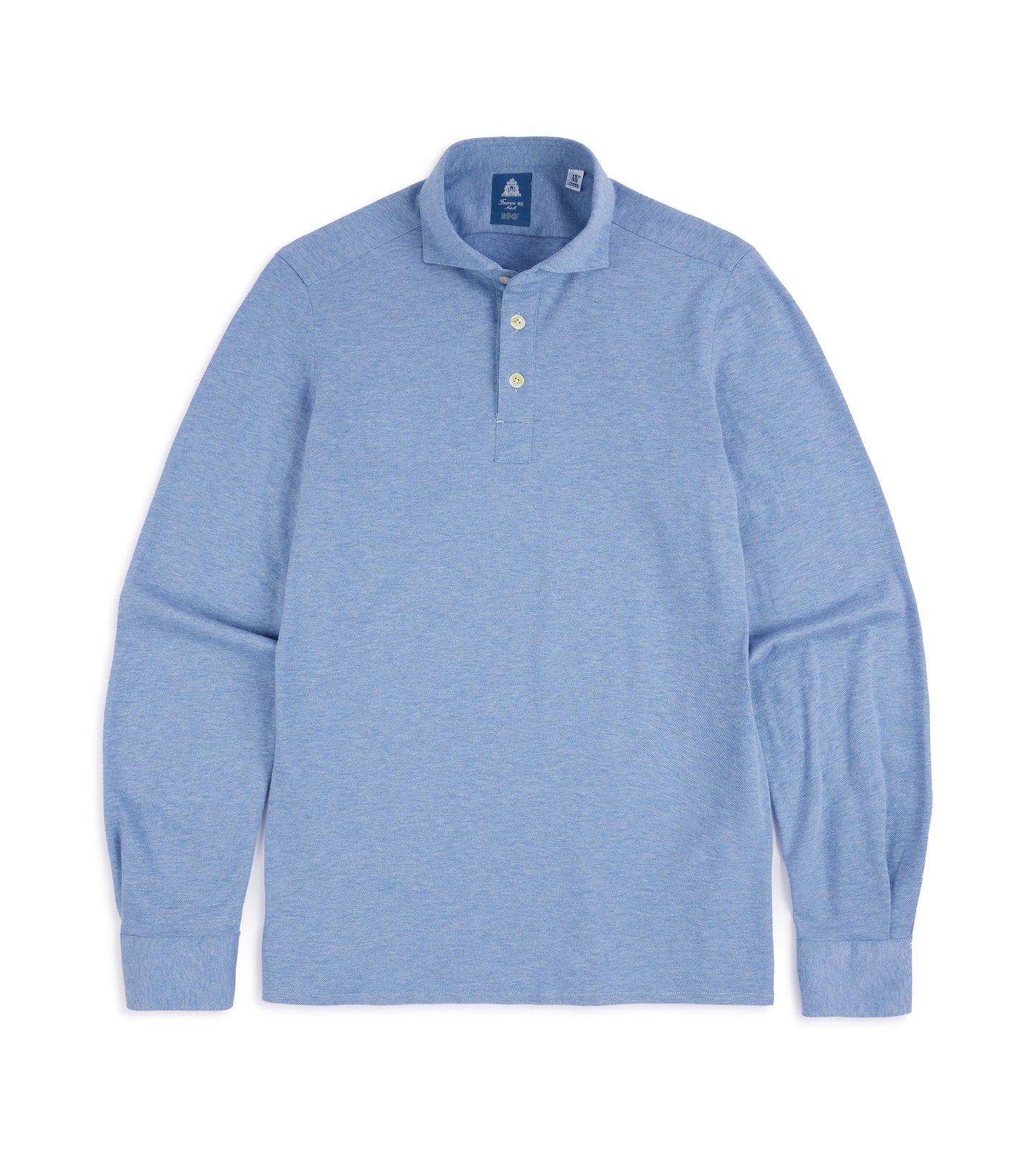 Finamore Orlando Cotton Cashmere Polo Shirt: Blue