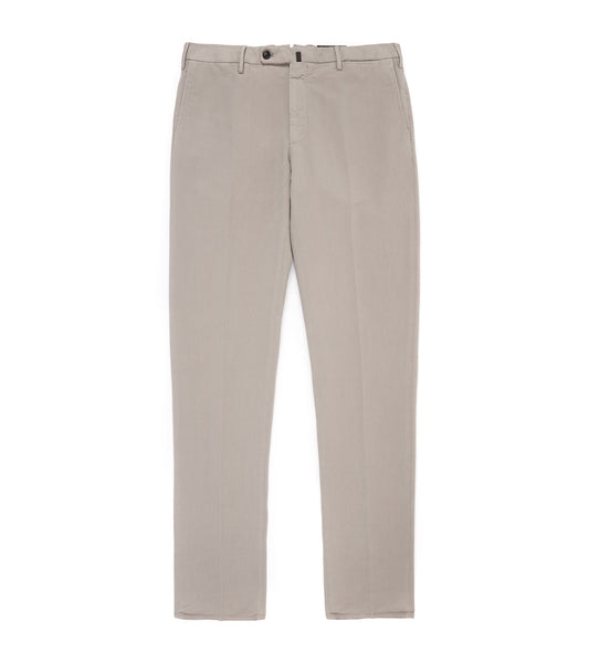 Incotex Regular High Cotton Doeskin Trousers: Greige