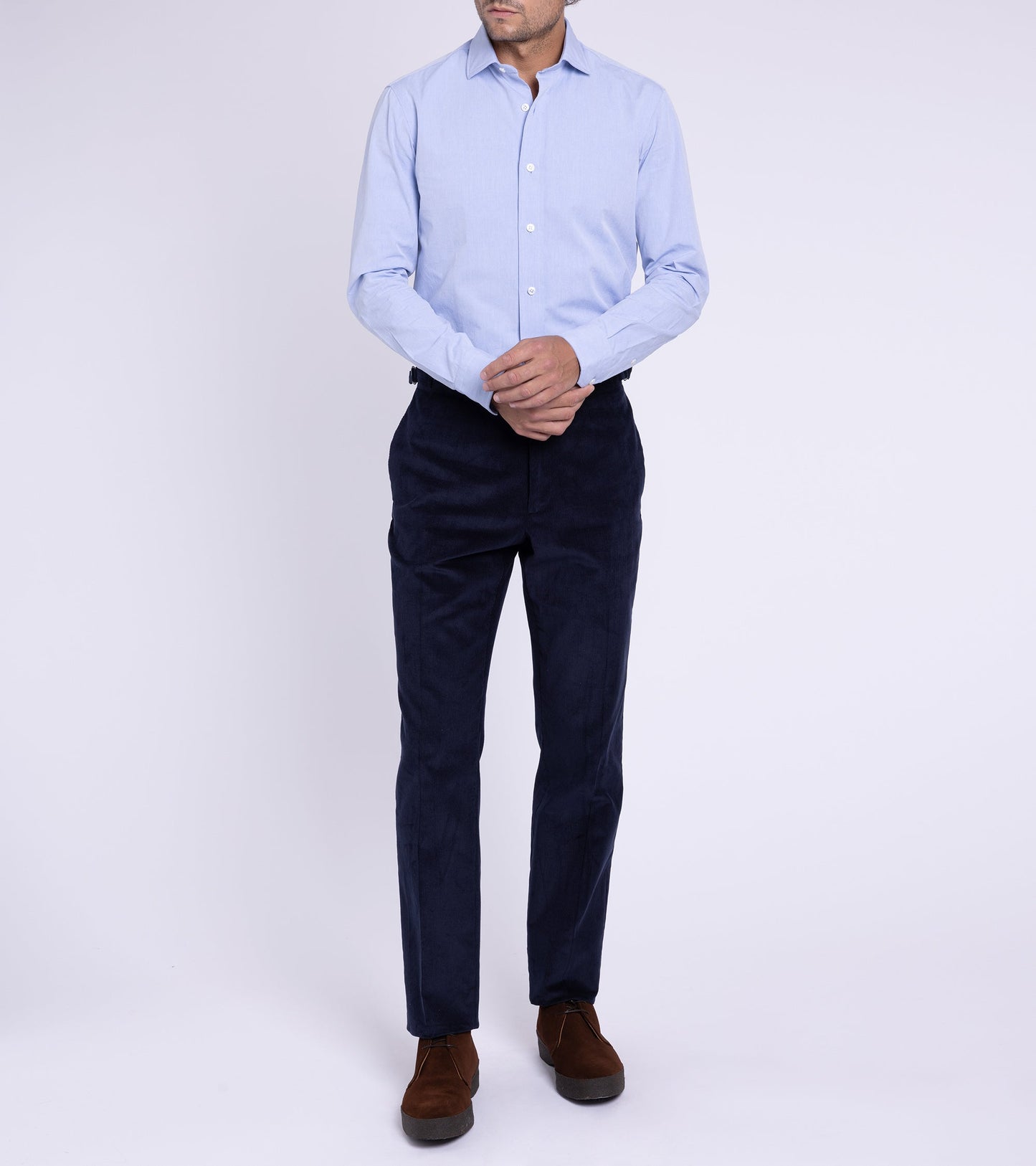 Trunk Wigmore Fine Cotton Corduroy Suit Trousers: Navy