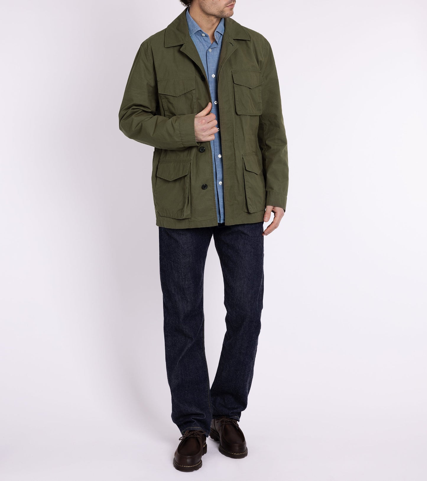 Trunk Blandford Waxed Cotton Field Jacket: Dark Olive