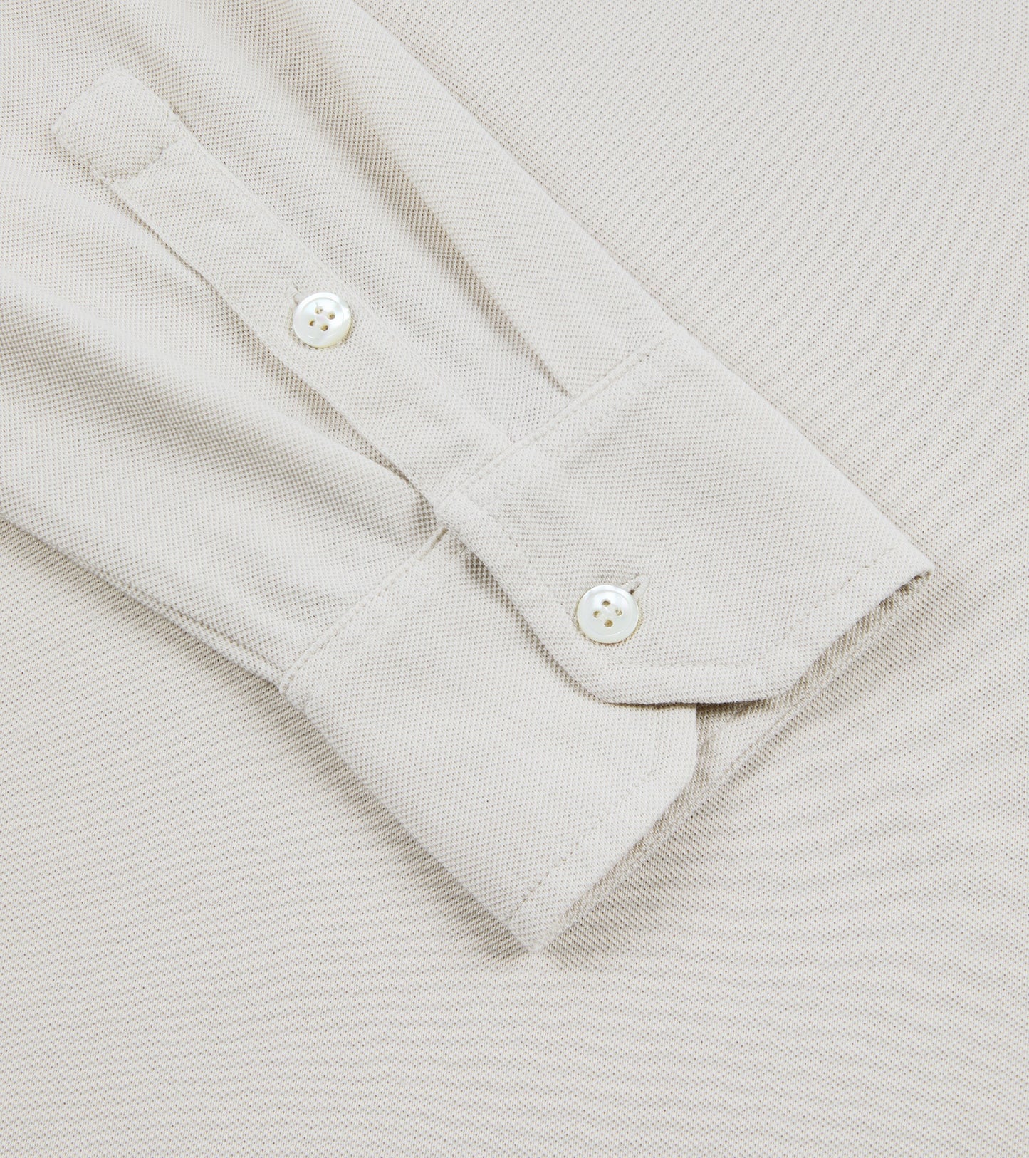 Trunk Moxon Long Sleeve Polo Shirt: Cream
