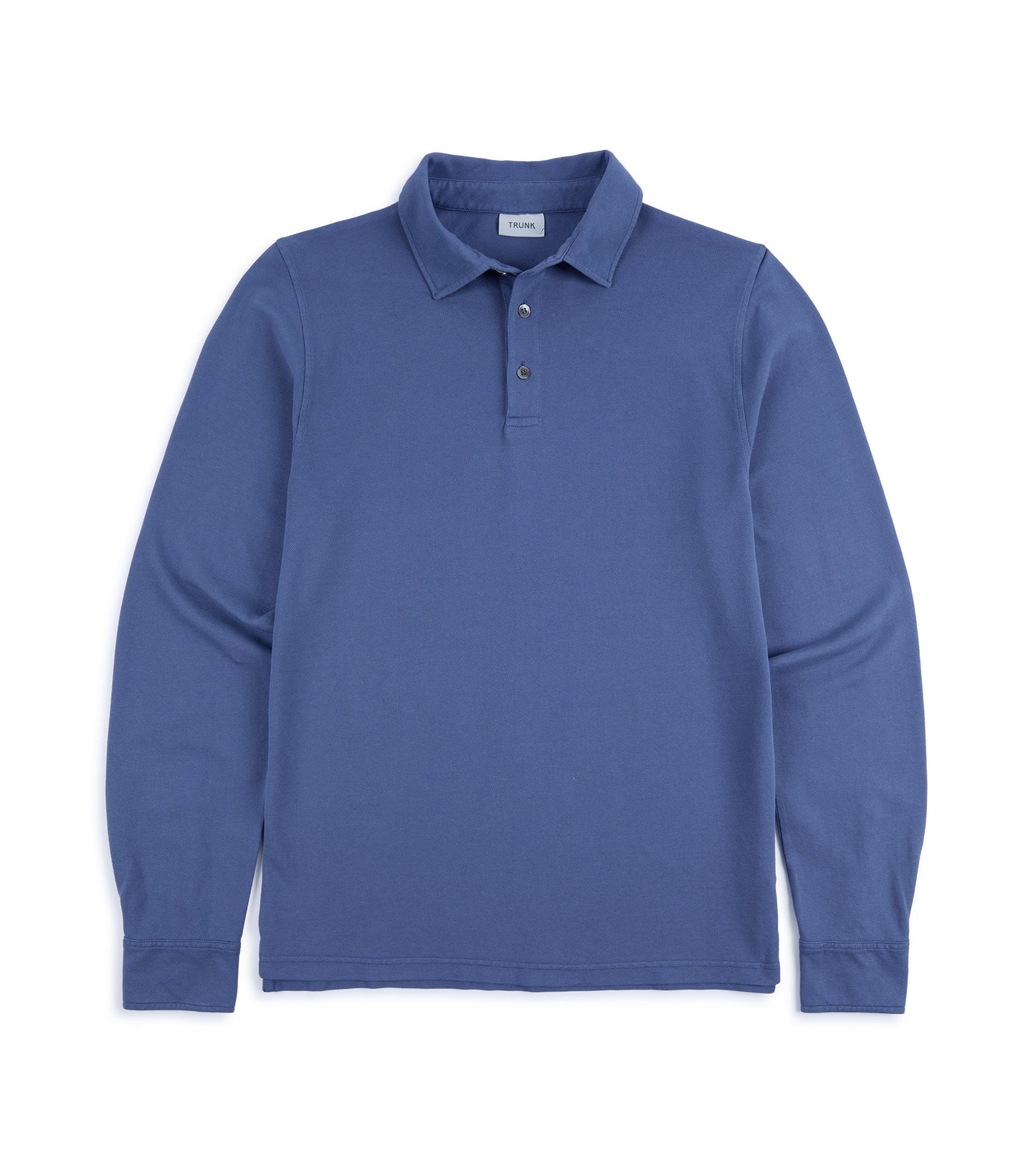 Trunk Moxon Long Sleeve Polo Shirt: Mid Blue