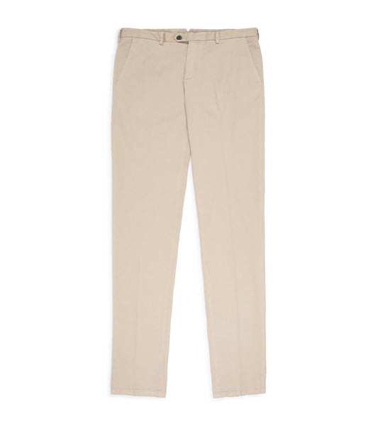 Trunk Palmer Flat Front Cotton Twill Trousers: Sand