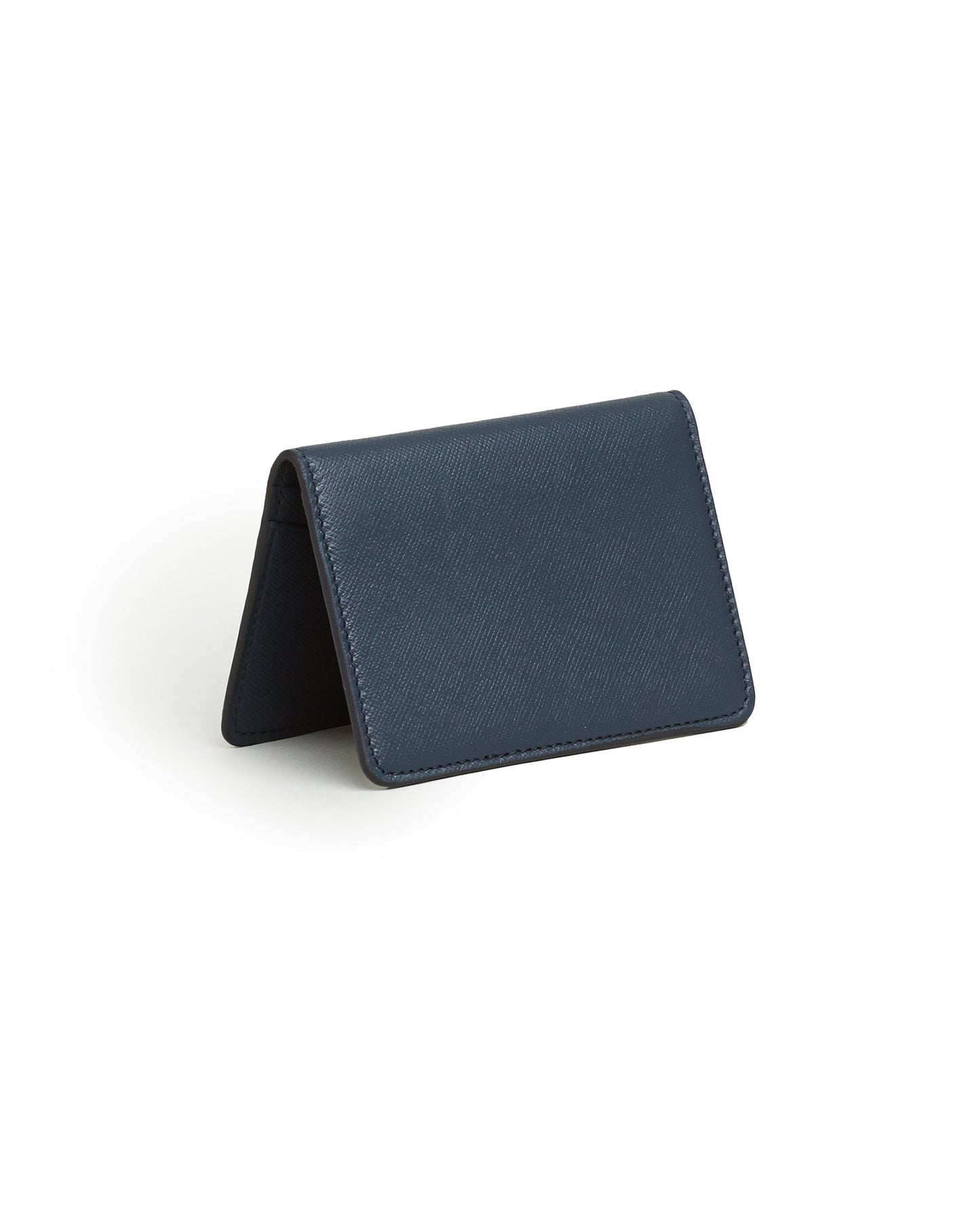 Trunk Saffiano Leather Bifold Cardholder: Dark Blue