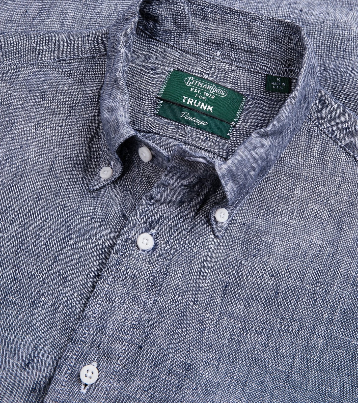 Gitman Vintage Slubby Japanese Linen Button Down Shirt: Navy
