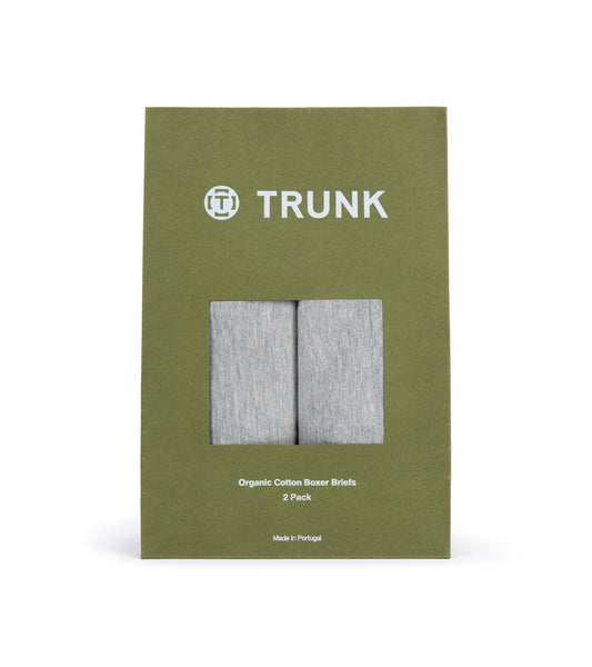 Trunk 2 Pack Organic Cotton Boxer Briefs: Grey Marl