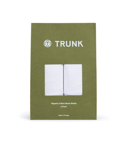 Trunk 2 Pack Organic Cotton Boxer Briefs: White