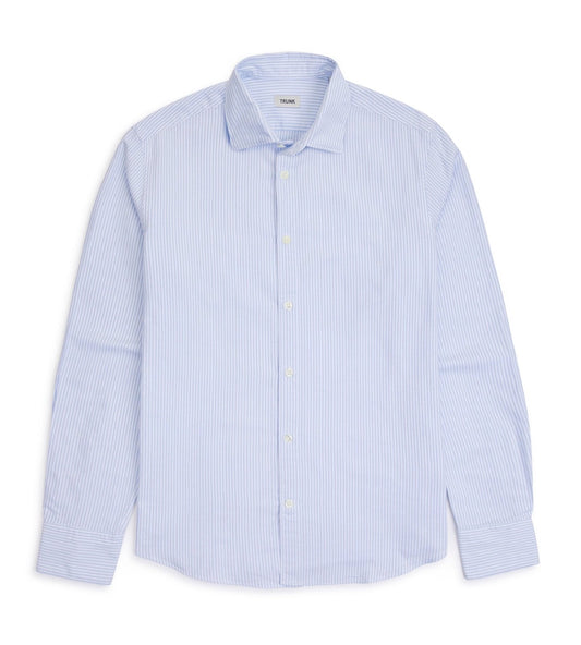 Trunk Austin Cotton Stripe Oxford Shirt: Light Blue